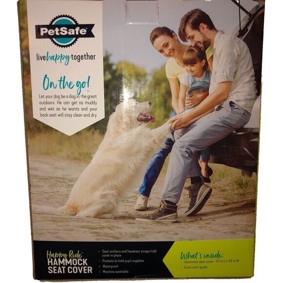 PetSafe NWT Happy Ride Dog Hammock Seat Cover for Cars  57"x 56" Tan - Picture 2 of 5